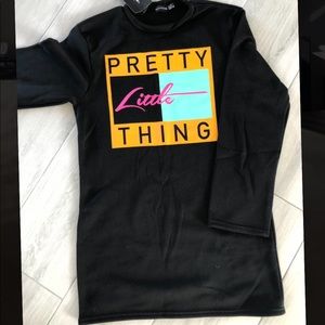 Prettylittlething Slogan Sweater Dress Size 6